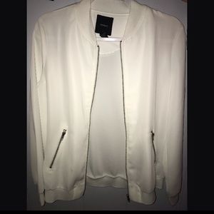 White Forever 21 Bomber Jacket